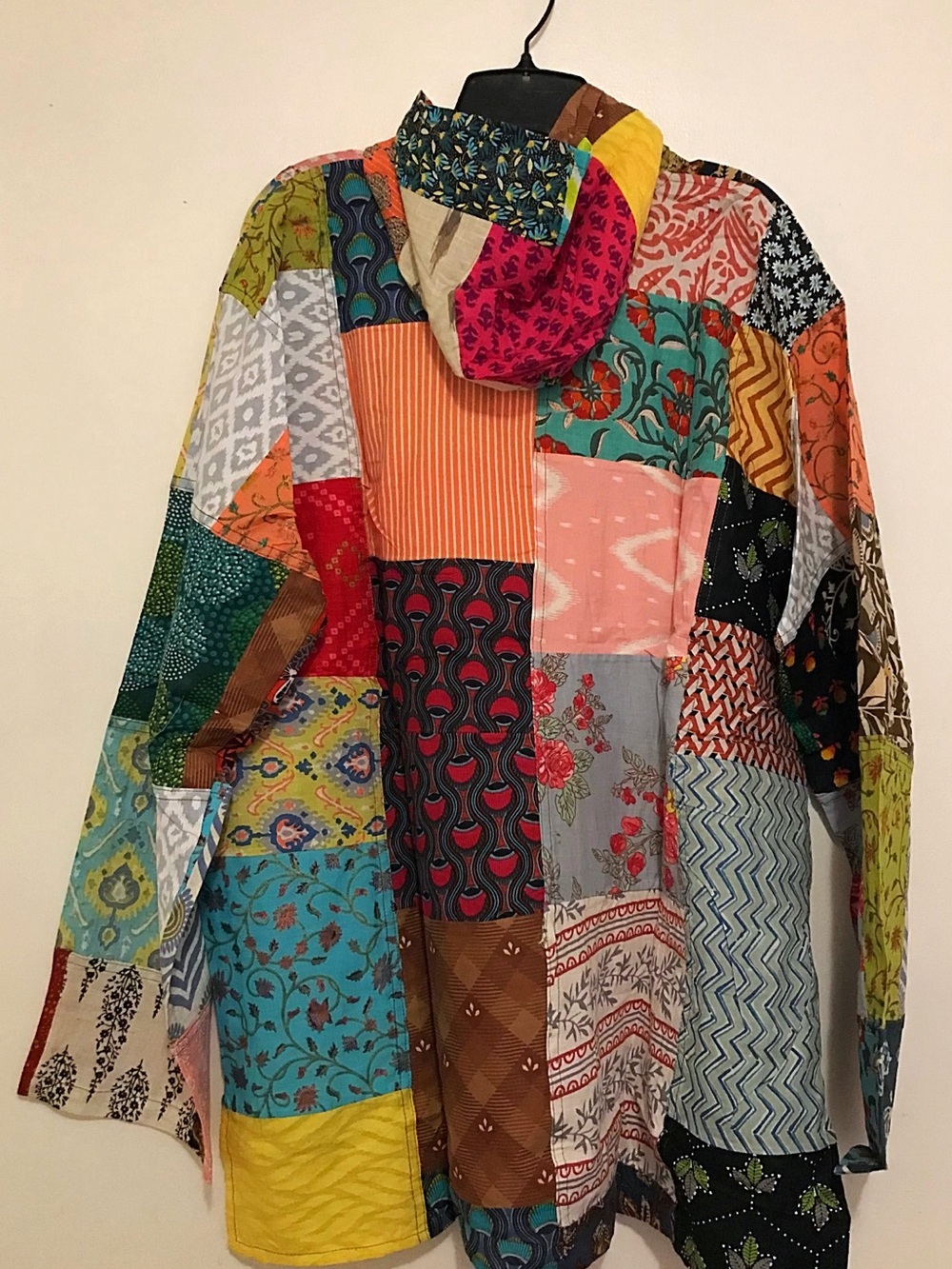 Patchwork Multi-Color Hooded Jacket - Picture 4 of 5